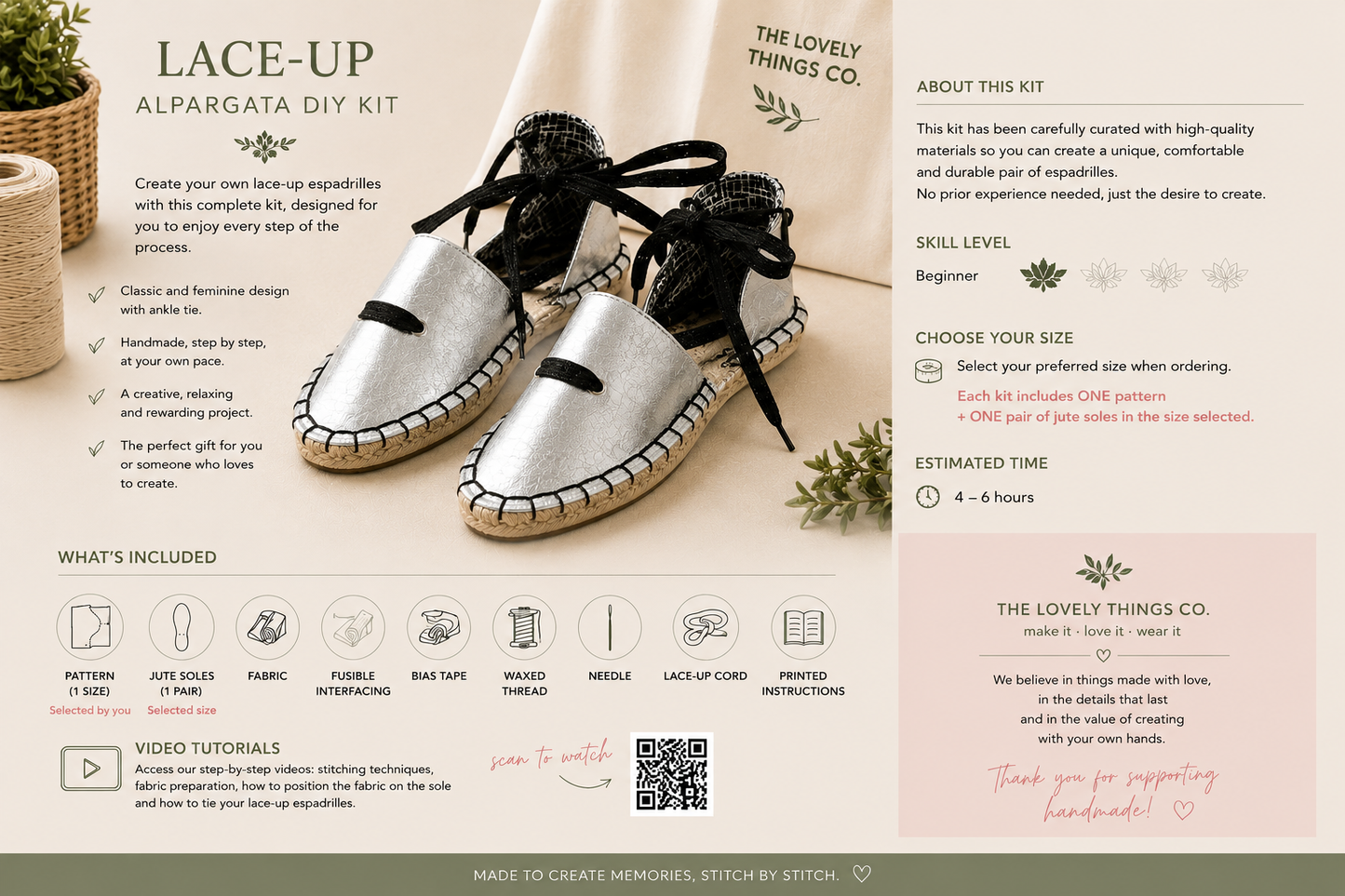 Lace-Up Espadrille DIY Kit