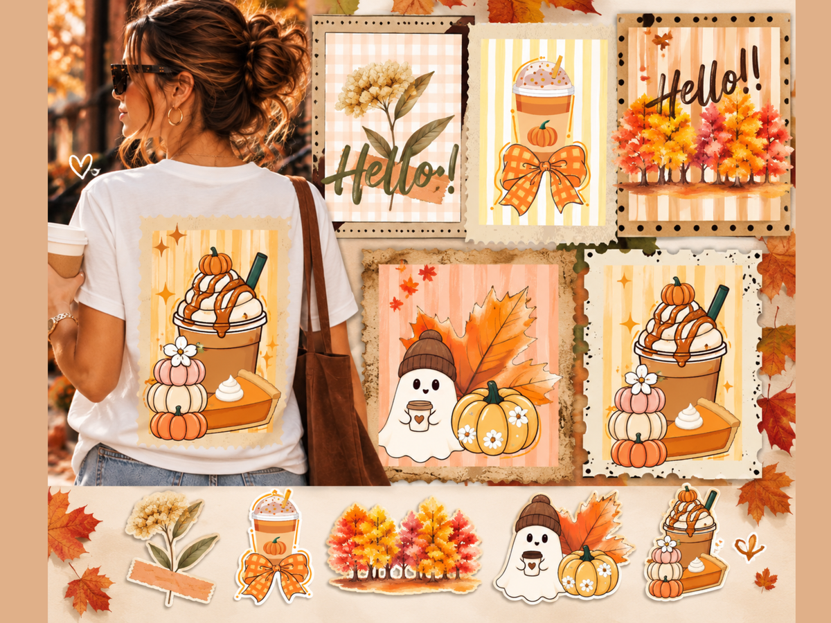 Fall Cozy PNG Bundle | 10 Autumn Designs | Digital Download