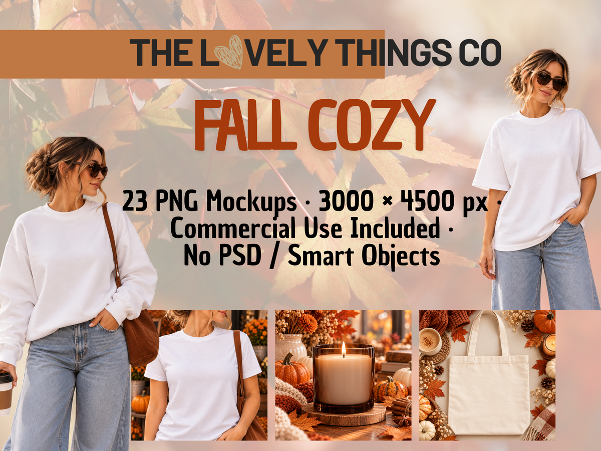 23 PNG Mockups · 3000 × 4500 px · Commercial Use Included · No PSD / Smart Objects